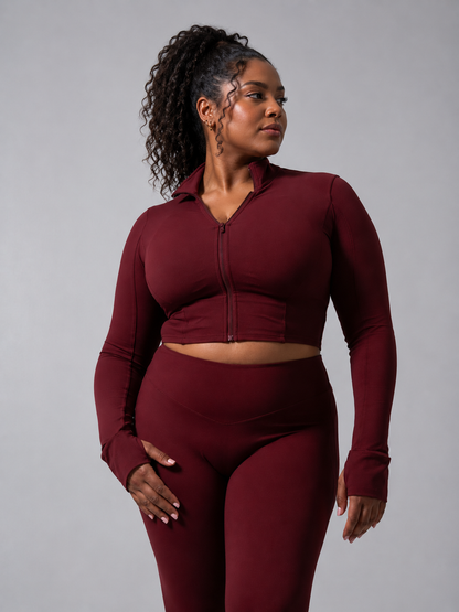 Rosa Taillenlange Jacke - Vineyard
